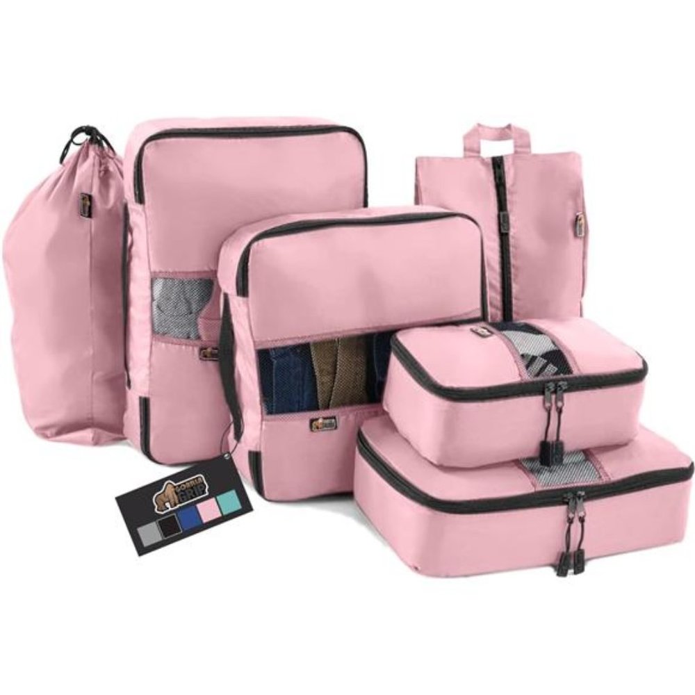6 Piece Packing Cubes Set, Compression Space Saving Organizers Suitcases Luggage